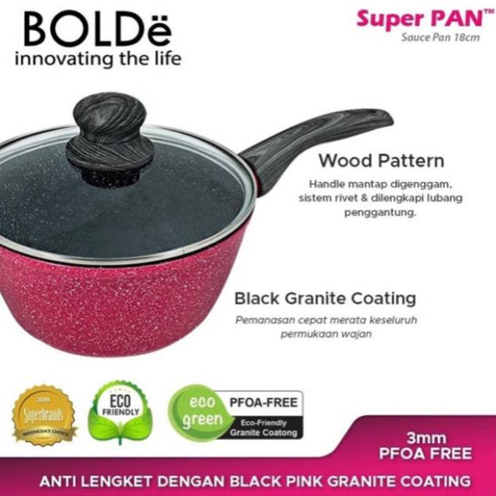 Bolde Pan Super Pan Sauce Pan 18CM - Black Pink